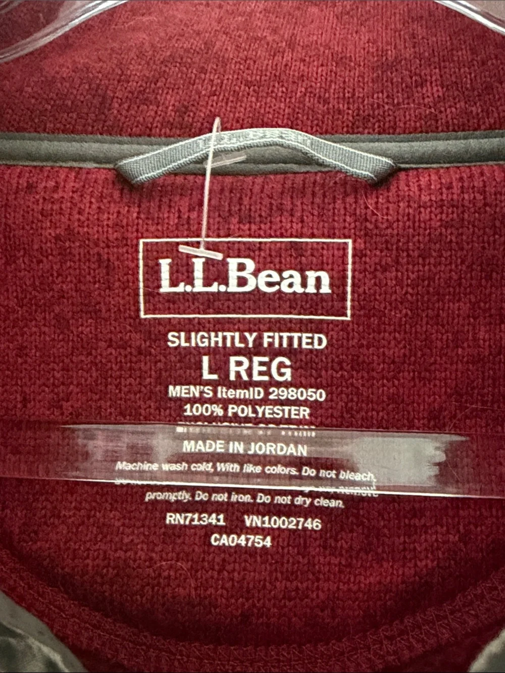 LL Bean Sweater Fleece Pullover Mountain Red Slightly Fitted NWOT Size Large